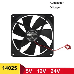 DC 14025 Flüsterleise Hochleistungskühlung Lüfter Für CPU / Gehäuse 5V 12V 24V - Afbeelding 1 van 6