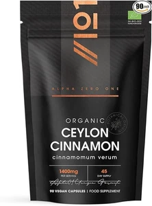 Bio Ceylon Zimt 1400mg - Potent 100% Sri Lanka Cinnamon Verum - 90 Vegan - Bild 1 von 6