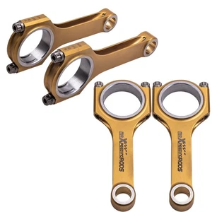4x Titanized Connecting Rods For Honda Civic CRX D16 ZC SOHC VTEC D Series 137mm - Picture 1 of 17