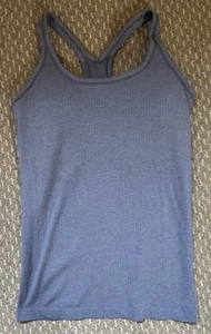 Lululemon Ebb to Street Tank Top Ribbed Racerback Wild Indigo Blue Size 8 Sporty - Picture 1 of 5