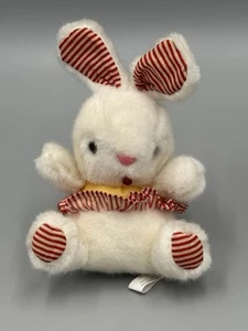 Vintage Enesco Imports Elk Grove Village Bunny Rabbit Plush Striped Ears Feet 7” - Picture 1 of 6