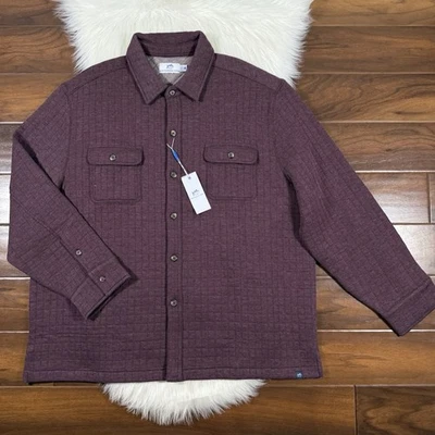 Southern Tide 男式尺寸 XXL Merlot Fairwood 绗缝针织衬衫夹克 — 第 1/4 张图片