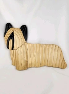 De Colección Madera Intarsia Skye Terrier Perro Hecho a Mano Arte de Pared Raza Decoración Artesanal  - Imagen 1 de 13