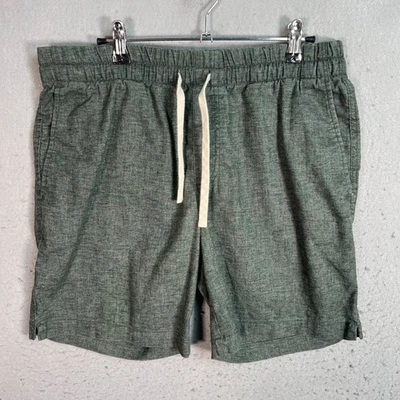 Pantalones Cortos Banana Republic Para Hombre Fácil Talla Mediana Verde Mezcla de Lino Foto 1 de 4