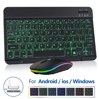 Kabellose Bluetooth Tastatur Mit Maus QWERTZ Tastatur für Handy Tablet PC iPad - Bild 1 von 4