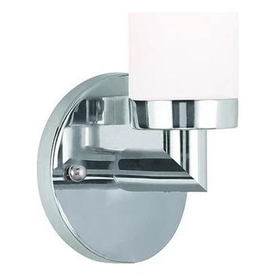 Aplique de pared individual Livex Lighting Aero de 1 luz de metal blanco en cromo pulido Foto 1 de 4