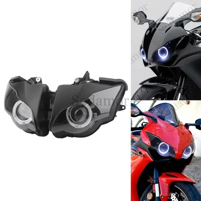 Assembly Headlight Projector White Angel Eye Lamp For Honda CBR1000RR 2008-2011 - Image 1 of 4