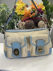 Coach 65th Anniversary Blue And Beige Y2K Handbag - Picture 1 of 11