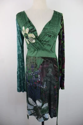 DESIGUAL VESTITO DONNA TG. XS WOMAN CASUAL VINTAGE DRESS ABITO COTONE VISCOSA - Immagine 1 di 4