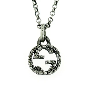 Collana GUCCI in argento ad incastro G arabesco 7,2 g 925 inciso 493414 - Foto 1 di 6