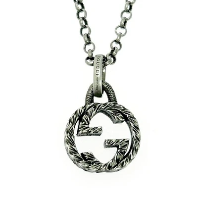 Collana GUCCI in argento ad incastro G arabesco 7,2 g 925 inciso 493414 - Immagine 1 di 4