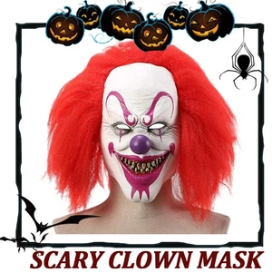 Latexmaske Creppy Clown rot weiß Lila Karneval Fasching Halloween Fasching Party - Bild 1 von 19