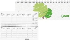 Tischkalender  2026 Querkalender 2026, 29,7x10cm 2 Seiten = 1 Woche - Bild 1 von 3