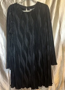 Grace Karin Cocktail Swing Dress Pleated Chiffon Shimmer Bell Sleeves 2X - Picture 1 of 10
