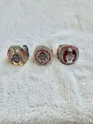 EBSPORTSRINGS.COM 3 PCS Ohio State National Champions, US SHIP 2024 Colton, Rose, & Nat Champ