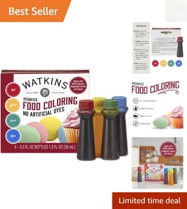 Juego de colorantes alimentarios naturales surtidos - y sin gluten, 4 botellas - Imagen 1 de 8