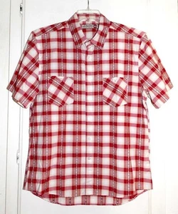SOVEREIGN CODE SHORT SLEEVED RED * WHITE PLAID SHIRT Size XL - Picture 1 of 4