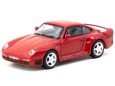 PORSCHE 959 RED 1/64 DIECAST MODEL CAR BY TARMAC WORKS T64G-068-RE - Image 1 of 3