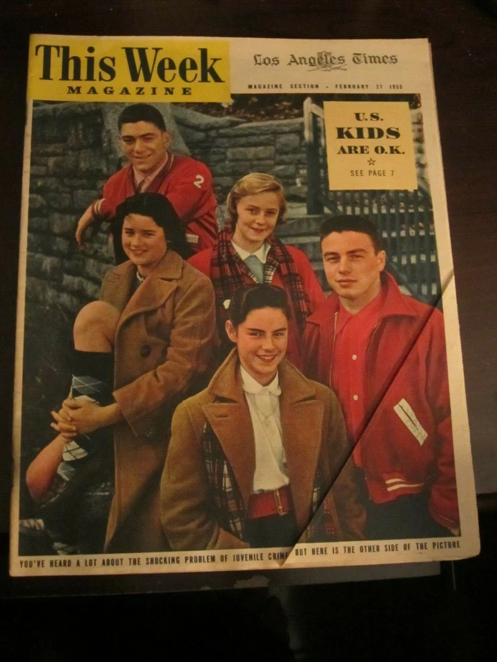 This Week Magazine Los Angeles Times February 1955 US Kids are OK - Image 1 of 1