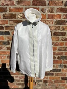 Giacca antipioggia Dolce & Gabbana 1996 Vintage Bianco Lucido Righe Pelle XL Italiano 48 - Foto 1 di 12