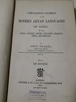 1872 Antique Book Aryan Languages India Hindi Panjabi Sindhi Bangali Calcutta  - Image 1 of 4
