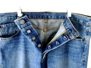 501 Levi Strauss 36/32 Men’s Button Fly Distressed Small Stain Right Leg - Picture 1 of 6