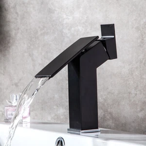 Grifo de baño negro mate cubierta de una sola manija montaje lavabo recipiente fregadero grifo mezclador - Imagen 1 de 5