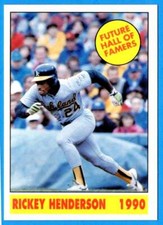 1990 The Shanks Collection: Furture Hall of Famers RICKEY HENDERSON (ex-mt) B