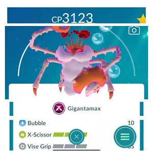 Gigantamax Kingler Pokemon Trade L40, Pokémon Go , 2 Charge, - Picture 1 of 1