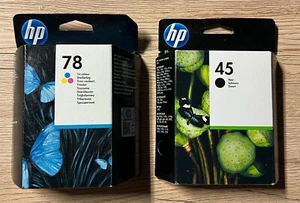 Cartouche d'encre HP 75 multicolore et HP 45 noir neuf - Photo 1/2