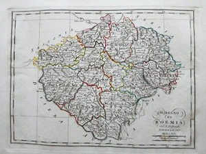 1819 Borghi Mappa Il Regno di Boemia Praha Praga Czech Republic Pilsen  - Picture 1 of 2