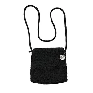 Borsa a tracolla vintage THE SAK nera all'uncinetto borsa multi sezione LEGGI - Foto 1 di 10