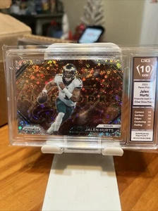 2023 Panini Prizm - Fireworks No Huddle Prizm #F-1 Jalen Hurts GEM MT 10 - Picture 1 of 4