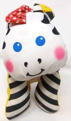 Zebra Fisher Price Zoo Grabbers 1990 Plush Rattle 7" Stuffed Animal Baby Toy D44 - Image 1 of 4