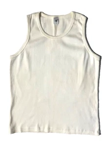 Camiseta sin mangas JOSEPH TRICOT de algodón acanalado blanco para hombre talla 2 M - Imagen 1 de 8