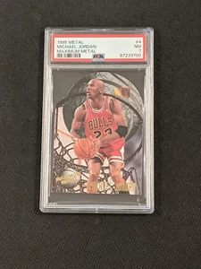 1995 Metal Michael Jordan Maximum Metal Die Cut PSA 7 NM Card #4 The GOAT Bulls - Picture 1 of 5