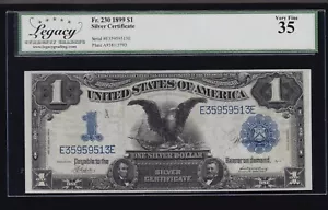US 1899 $1 Black Eagle Silver Certificate FR 230 Legacy 35 Ch VF (513) - Picture 1 of 2