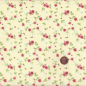Textiles français Red on Cream Floral French fabric | 100% Cotton 140 cm wide - Picture 1 of 1