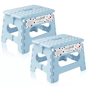 2 Pack - Collapsible Folding Plastic Kitchen Step Foot Stools with Handle - Picture 1 of 43