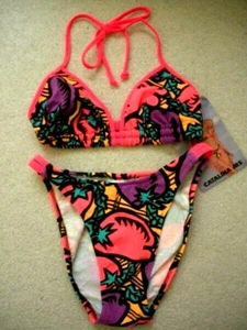 Ladies Bikini 2 Pc Swimsuit Size L Bright Red Hot Pepper Print $120 Value NWT - Picture 1 of 10