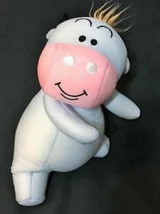 RARE Japan Microbead Plush Blue Pink Cow Squishy RARE Micro Bead Cushion 11" - Picture 1 of 8
