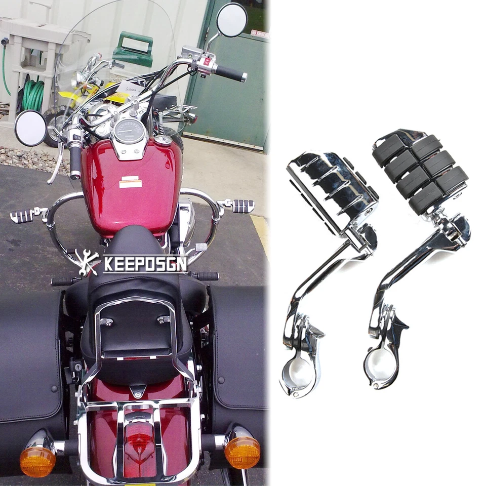 Clavijas de pie de 1-1/4" con abrazadera de boca para Honda Shadow Ace Spirit Aero VT 750 1100 Foto 1 de 4