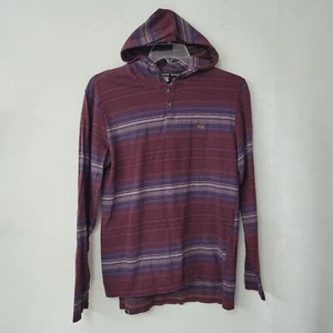 Vans Off The Wall Sudadera con Capucha Para Hombres M Rojo Rayas 2 Botones Manga Larga Pullover Patinador - Imagen 1 de 11