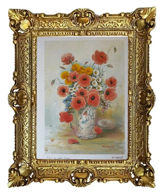 Beautiful Painting 56X46Cm - By F. Neri - Antique Repro Baroque Flower Vase - Image 1 of 3