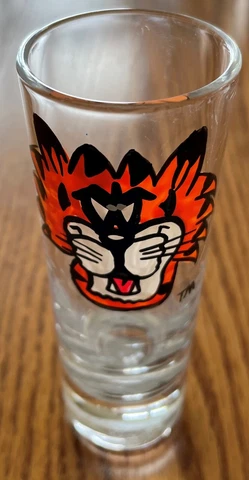 NCAA Auburn Tigers Aubie The Tiger Tall Shot Glass Hand Painted Shooter Cover