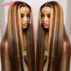 13x4 Highlight Straight Transparent Lace Front Wigs 4/27 Glueless Human Hair Wig