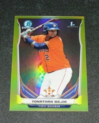 2014 Bowman Chrome YONATHAN MEJIA #81 Mini Yellow First Refractor RC/25 ASTROS - Image 1 of 2