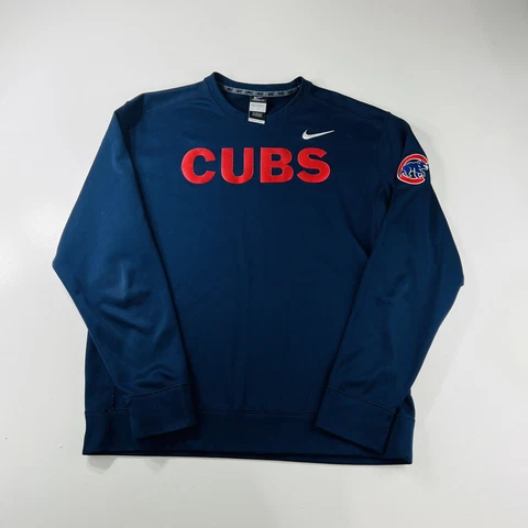 Nike Chicago Cubs Pullover Sweater Navy Therma Fit Men’s Size Large Cover
