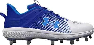 Under Armour  Men's Size 10 Yard Low MT Metal Baseball Cleats Royal Blue White - Image 1 of 4