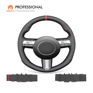 MEWANT DIY Funda de volante de cuero genuino negro para Hyundai Sonata Kona 2024 - Imagen 1 de 9